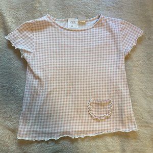 Zara gingham tshirt 4-5T Pink